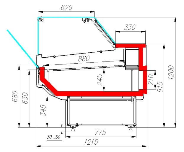 Витрина холодильная POLUS GC120 SM 2,0-1 (3004)