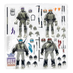 Набор фигурок BST AXN: Teenage Mutant Ninja Turtles (IDW Comic Black & White) (SDCC 2023 Exc)