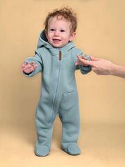 Комбинезон из футера утепленный (светлый ментол)