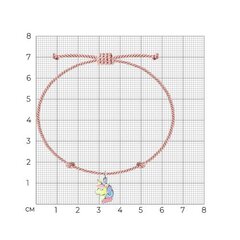 94050749 - Браслет розовая нить с подвеской ЕДИНОРОГ из серебра 925 пробы