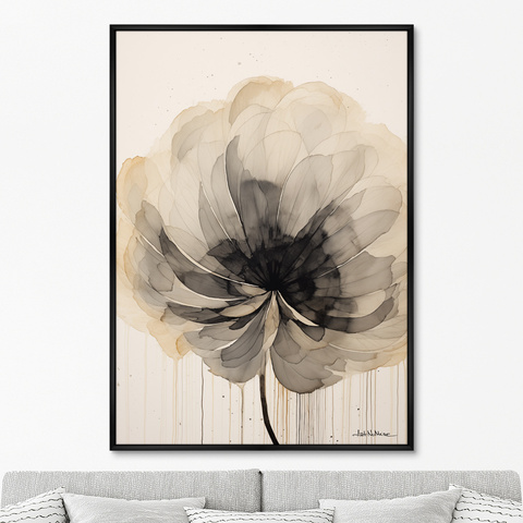 ArtNoMore - Репродукция картины на холсте Flower in monochrome, 2024г.