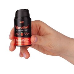 INTT Strawberry - Жидкий интимный гель с эффектом вибрации, 15 мл