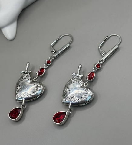 20419 - Серьги с подвесками Сердце с каплей style by Alexander McQueen