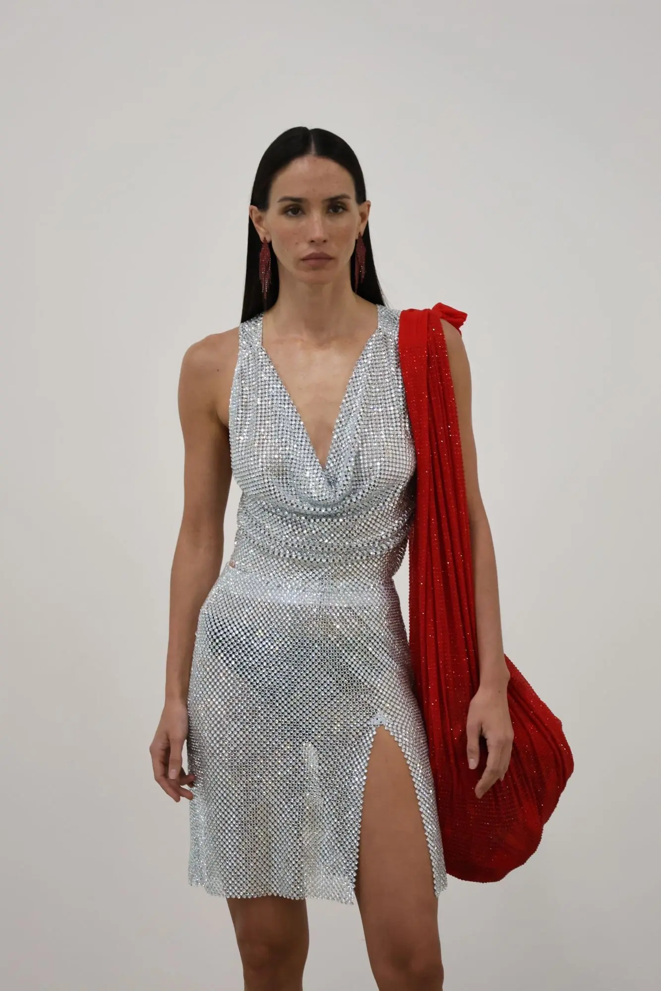 Стразовая юбка Glass Midi Skirt