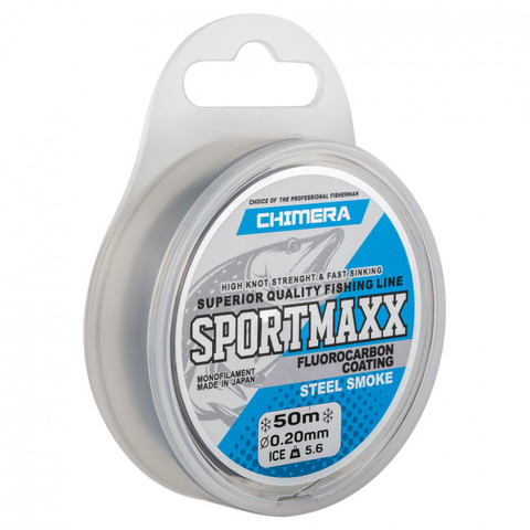 Леска CHIMERA SPORTMAXX Fluorocarbon Coating Steel Smoke 50m 0.16mm продажа от 5 шт.