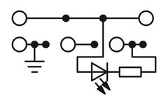 PTIO 1,5/S/4-PE-LED 24 GN-Клеммный модуль для подключения датчиков и исполнительных элементов
