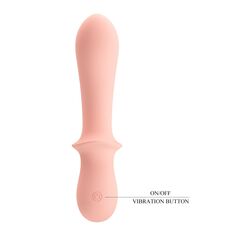 Персиковый вибростимулятор Abigal - 16 см. - 
