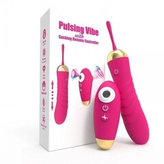 Виброяйцо с клиторальной стимуляцией и подогревом на беспроводном управлении