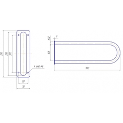 Поручень для инвалидов не откидной