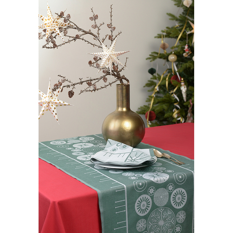 Салфетка сервировочная 53x53 Tkano New Year Essential Ледяные узоры зеленая