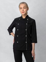 Китель повара женский черный "Джет"