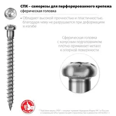 ЗУБР СПК, 60 х 5 мм, TX20, цинк, 140 шт, саморез для перфорированного крепежа, Профессионал (30061-50-60)