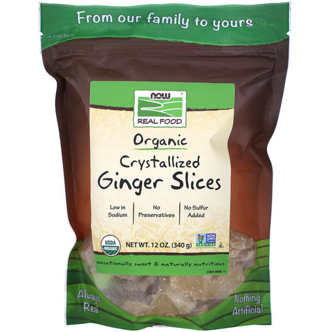 Now Foods, Real Food, Organic Crystallized Ginger Slices, 12 oz (340 g)