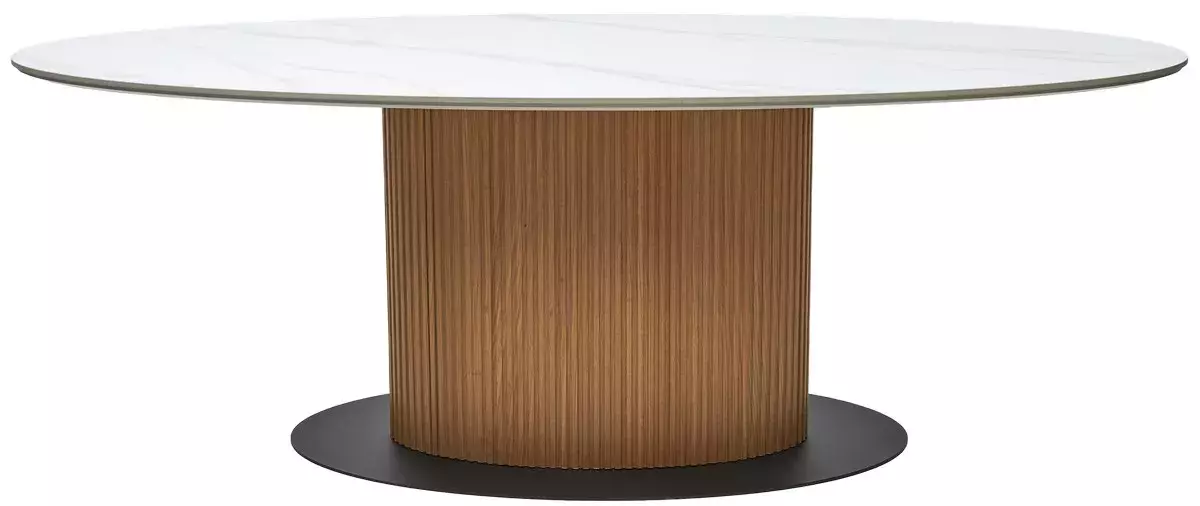 Стол CARY 220 цвет БЕЛЫЙ МРАМОР M326/ Каркас OAK, DISAUR