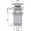 Alcaplast A392-N-P Донный клапан сифона для умывальника CLICK/CLACK 5/4", цельнометаллический с переливом и большой заглушкой, NICKEL-глянец