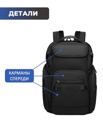 Картинка рюкзак городской Ozuko 9799 Black - 8