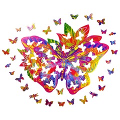 Драгоценная бабочка от Wood Trick - сборные пазлы причудливой формы, это картины, которые вы собираете сами