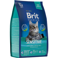Brit Premium Cat Sensitive сухой корм для взрослых кошек с чувств пищев (ягненок и индейка) 800 г