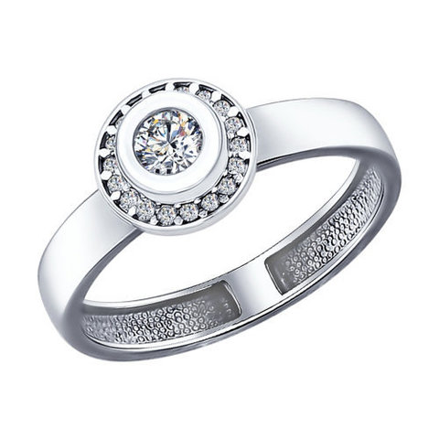 94011961 -Кольцо из серебра с фианитами