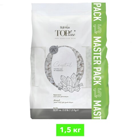 Воск горячий (пленочный)  ITALWAX Top Formula Crystal (Кристалл)  гранулы 1.5 кг + подарок