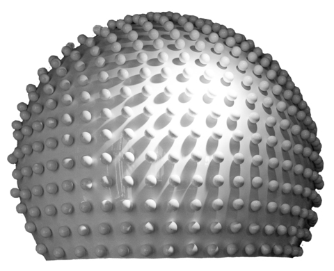 Semisphere, white, glossy, with small spheres, Ø = 0,06m