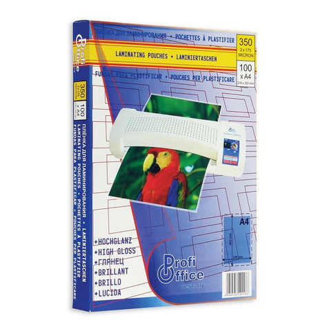 Пленка для ламинирования ProfiOffice 303x216 мм (А4) 175 мкм глянцевая (100 штук в упаковке)