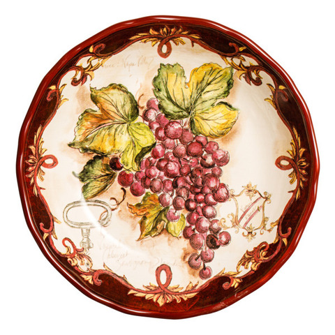 Салатник 33см Certified Int Виноделие Красный виноград