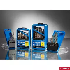 ЗУБР Кобальт, 25 шт, (1-13 мм), сталь Р6М5К5, класс А, мет.бокс, набор сверл по металлу, Профессионал (29626-H25)