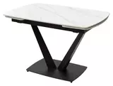 фото 6 Стол ALATRI 120 MATT WHITE MARBLE SOLID CERAMIC / BLACK, DISAUR на profcook.ru