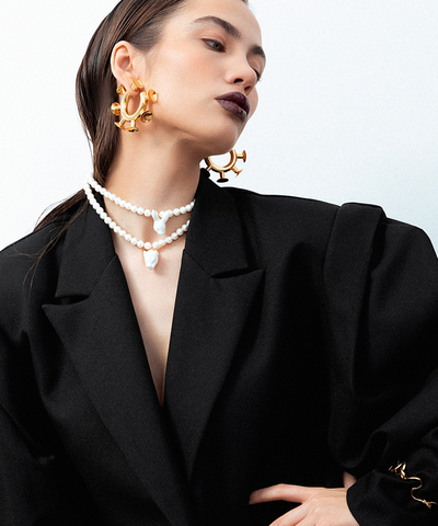 Серьги Stud Hoops Gold