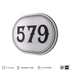 Номерок на дверь квартиры 579, для кабинета, офиса, шильдик 9 х 7 см, серебристый, Айдентика Технолоджи