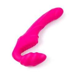 Розовый безремневой страпон на радиоуправлении Strapless Together - 22 см. - 