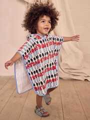 Пончо махровое пляжное для мальчика Next AG2-969, Голубой, Красный