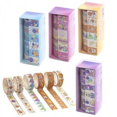 
          Декоративная клейкая лента Alingar, 1.5 см х 2 м, 6 шт, "Космос, радуга, монстрик", асcорти, в индивидуальной упаковке