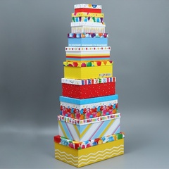 Коробка одиночная, Прямоугольник, «С днём рождения», 22,13,5*8см, 1 шт.