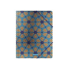 
          Папка на резинках Erich Krause, А4, 246х320 мм, 550 мкм, пластик, "Blue&Orange Beads"
