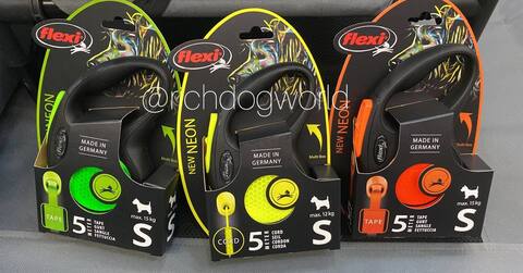 Flexi рулетка Neon New - S (до 15 кг) светоотражающая, оранжевый неон (5 м, лента)