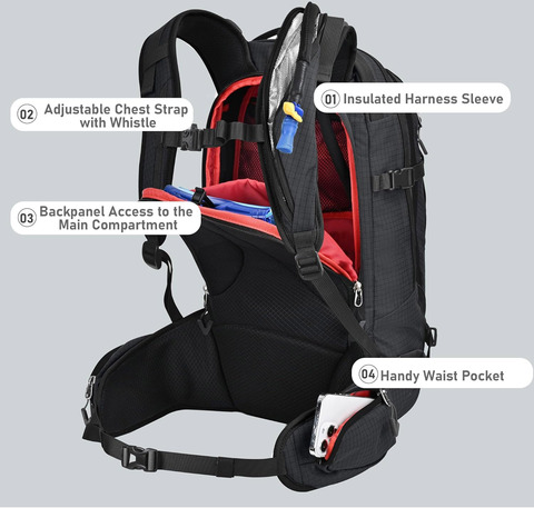 Картинка рюкзак горнолыжный Nevo Rhino 9303-SY Black - 4