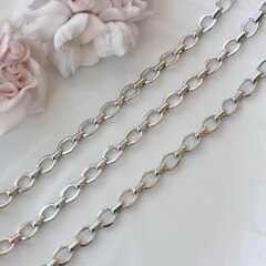 Цепочка 9,5*8 мм, родий, 50 см, А046