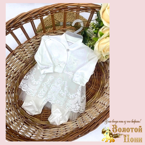 Комбинезон с шапочкой нарядный (0-3) 260202-Q2083