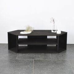 Тумба под телевизор, 114х40х35, Эдгар, напольная под ТВ, деревянная, в прихожую и спальню, массив дуба, черный дуб, Dipriz