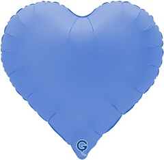 Г 18''/46 см, Сердце, Матовый, Голубой Лотос, 1 шт.