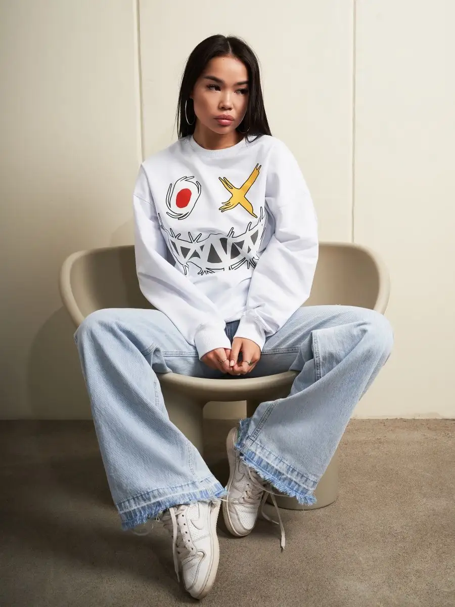Лонгслив оверсайз женский мужской спортивный с принтом аниме