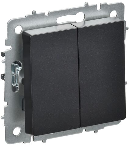 BRITE Выключ. 2-кл. перекр. 10А ВС10-2-3-БрЧ черн. IEK