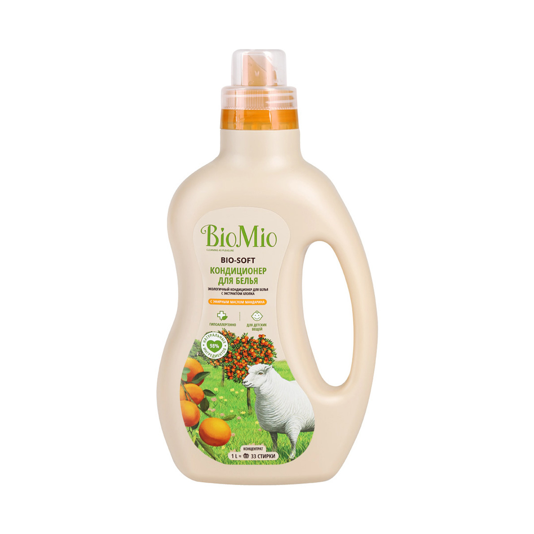 BioMio Bio-Soft эко-кондиционер с экстрактом хлопка с эфирным маслом мандарина 1 л.