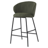 Полубарный стул Comfy, 67 см, зеленая рогожка
