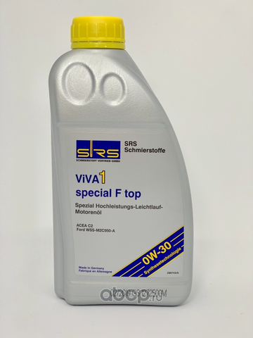 Масло моторное SRS VIVA 1 Special F Top  0W-30 (1 л.)  ACEA C2