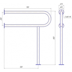 Поручень стационарный трехопорный