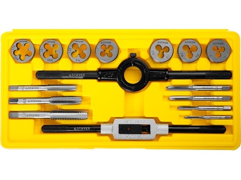 STAYER MaXCut, 16 предмета, набор метчиков и плашек (28010-H16)