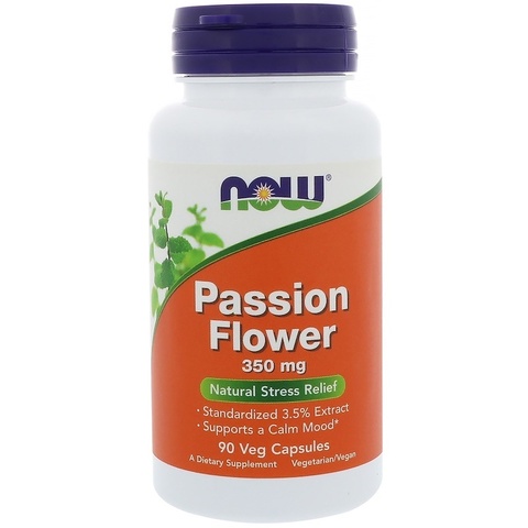 Now Foods, Пассифлора, 350 мг, 90 растительных капсул